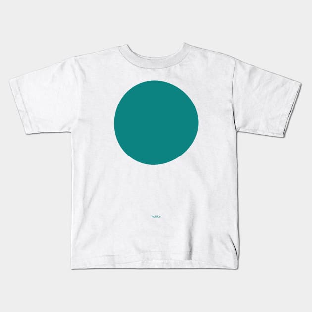 Circular - Crayola Teal Blue Kids T-Shirt by Eugene and Jonnie Tee's